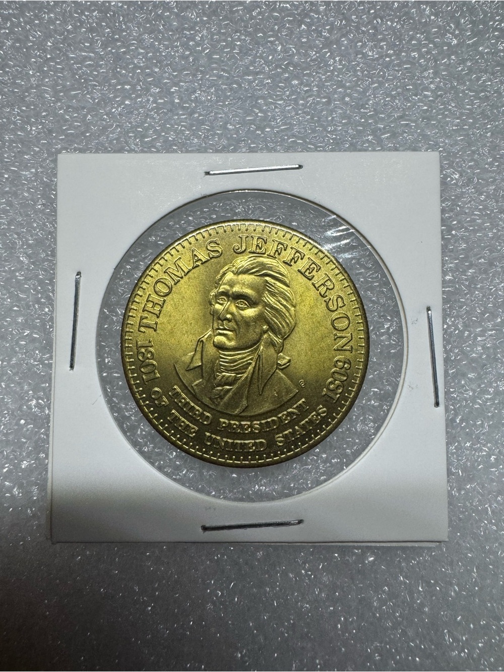 Thomas Jefferson Commemorative Collector’s Token. 1-1/4” Medal Coin.